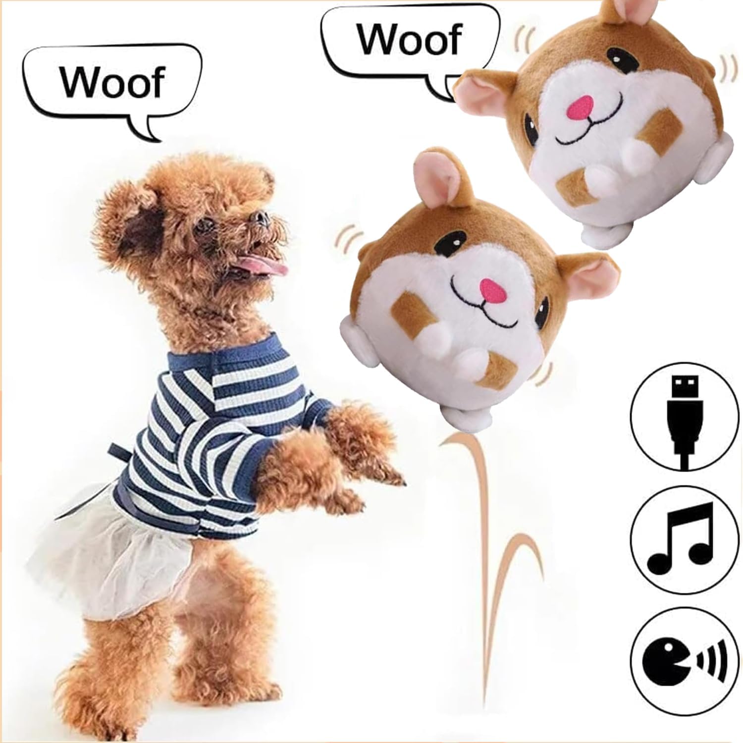 Juguete de Peluche Activo en Movimiento para Mascotas, Juguetes Int...