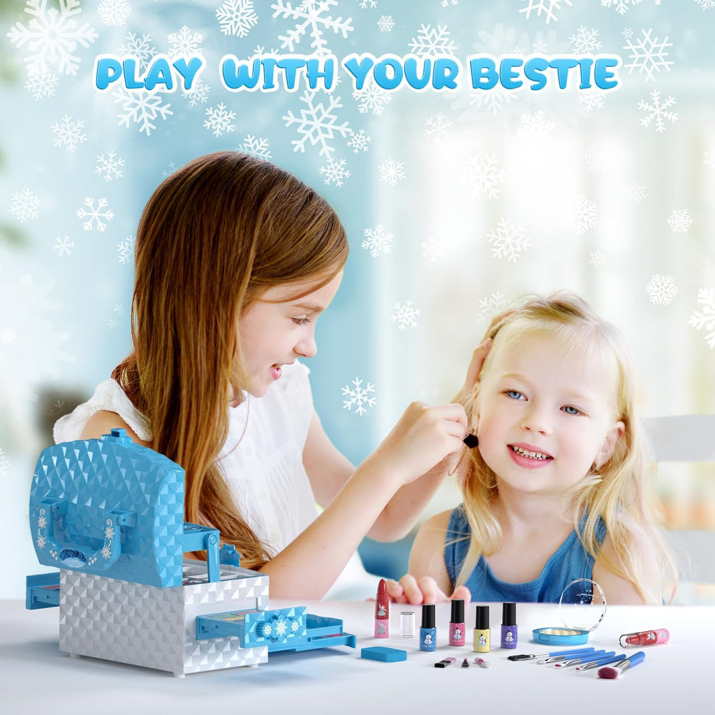 Perryhome Juego de maquillaje para niñas, 56 piezas lavables, cosmé...