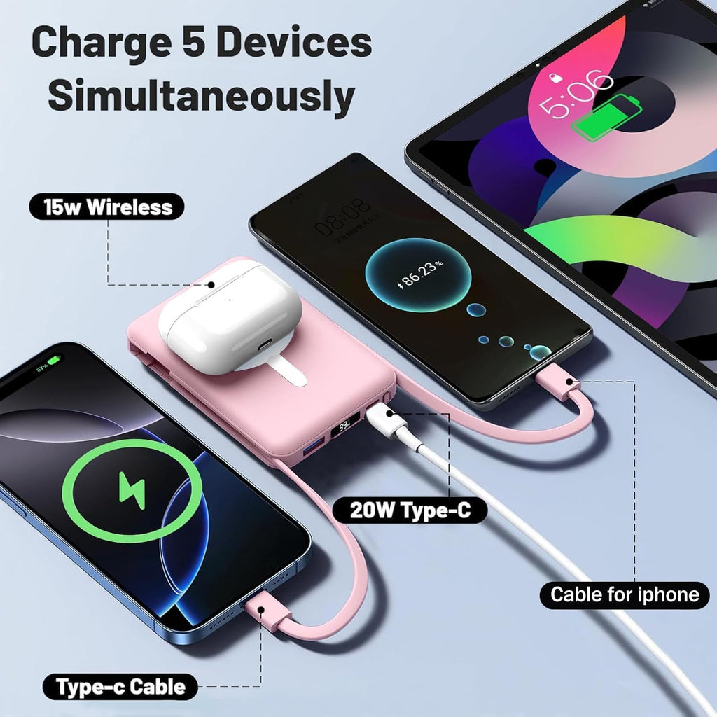 Azmuth Cargador portátil MagSafe, banco de energía magnético de 100...