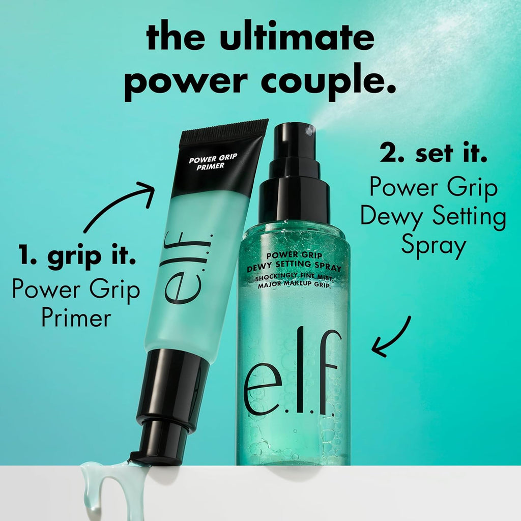 e.l.f. Power Grip Spray de ajuste de maquillaje Dewy, niebla ultra...