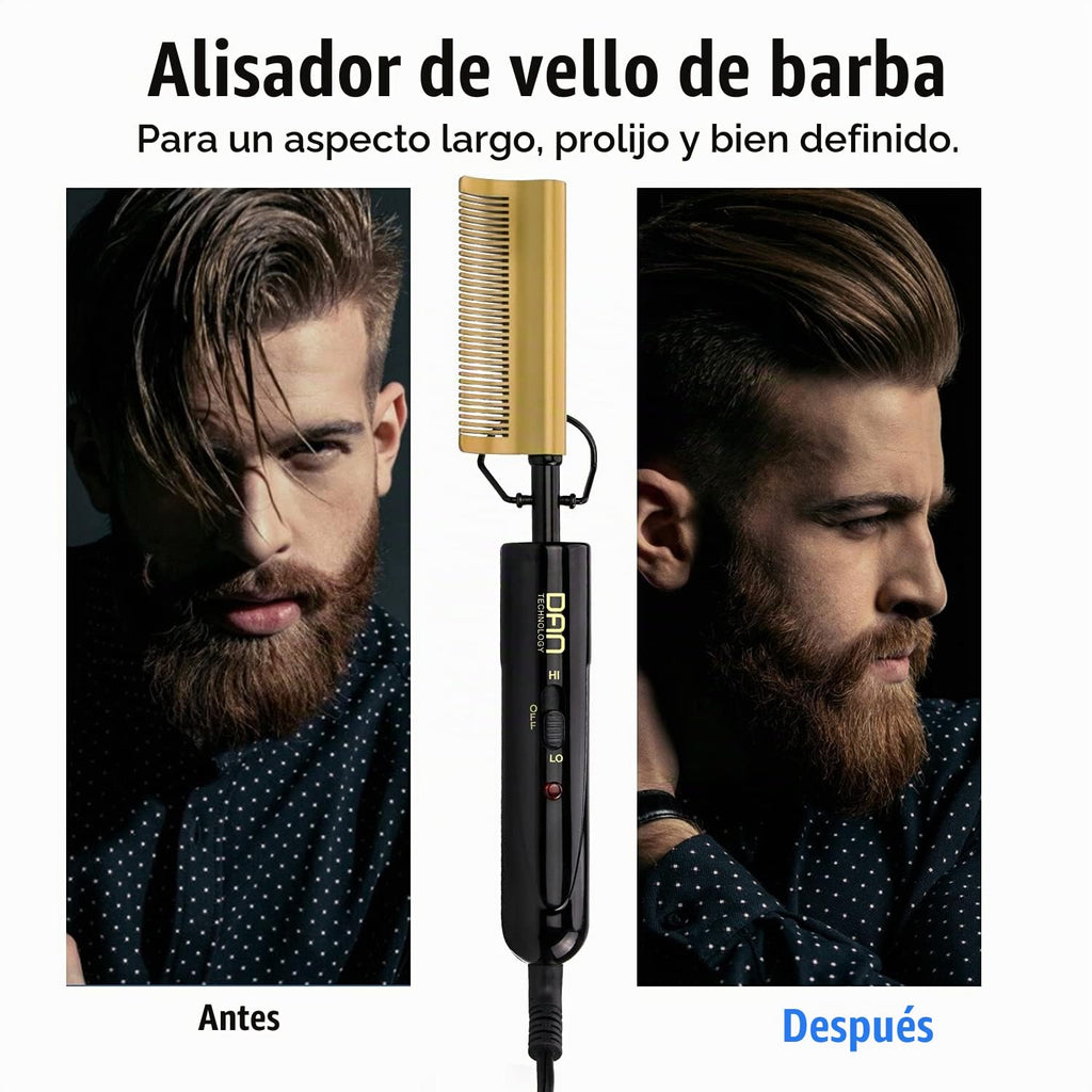 DAN Technology Plancha Alisadora de Cerámica Curva y Peine de Presi...