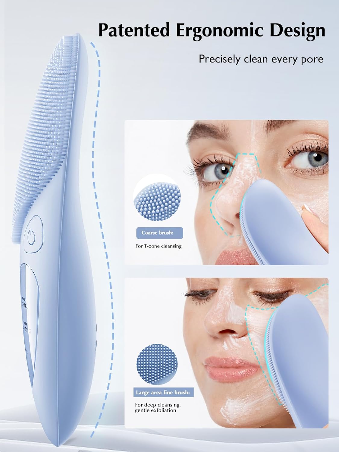 COSLUS Cepillo de Limpieza Facial de Silicona Depurador Facial: IPX...