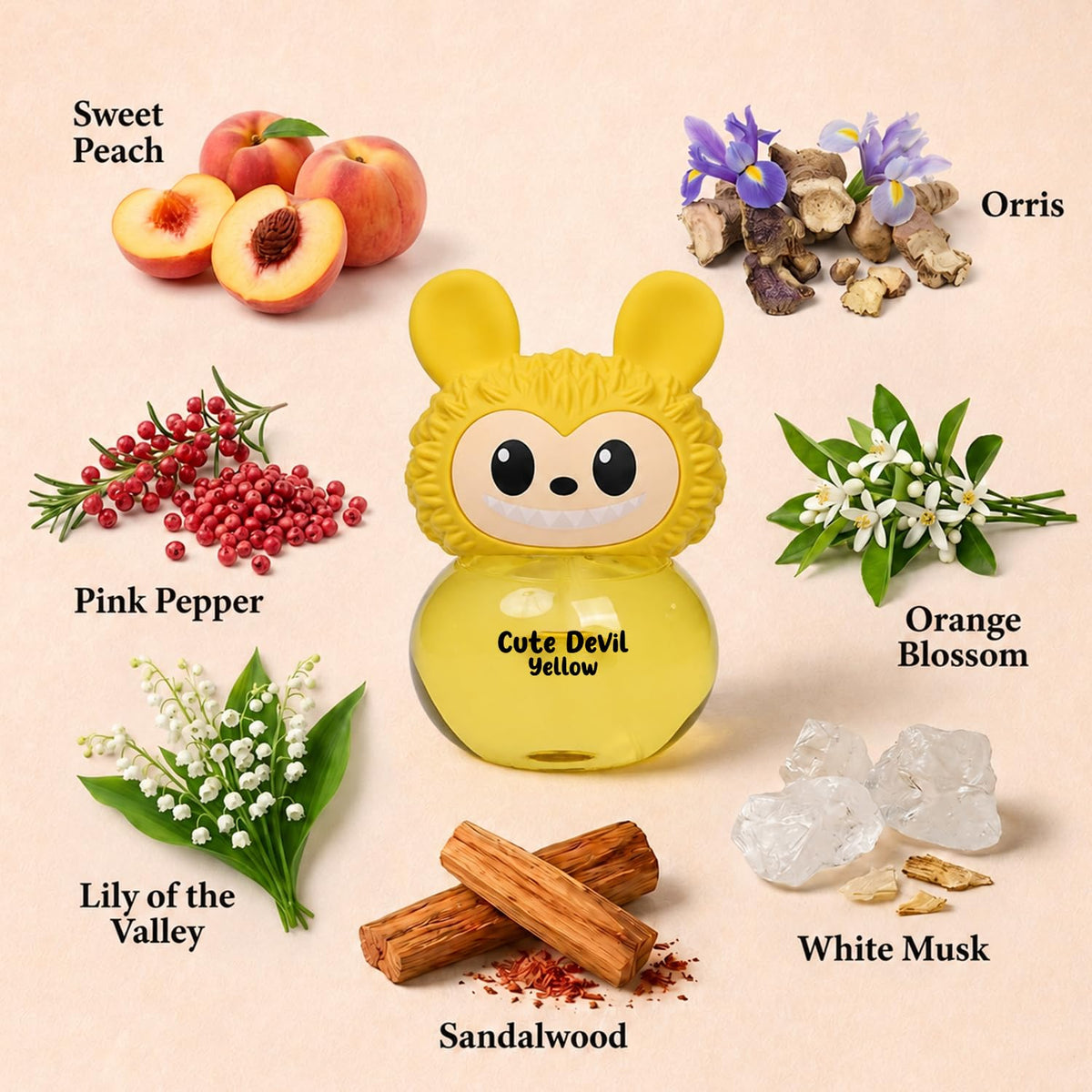 AHUJA Cute Devil Yellow Perfume 3.4 fl oz \u2013 Sweet Peach &amp;...