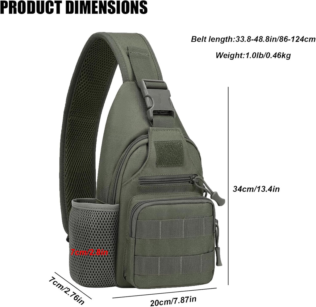ZHIERNA Mochila Táctica de Bandolera con Soporte para Botella de Ag...