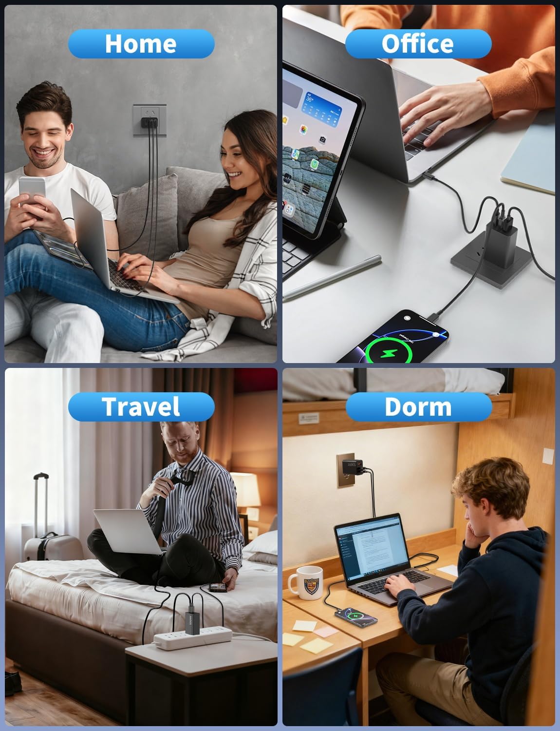 Paquete de 2 bloques de cargador USB C de 65 W, adaptador de carga...