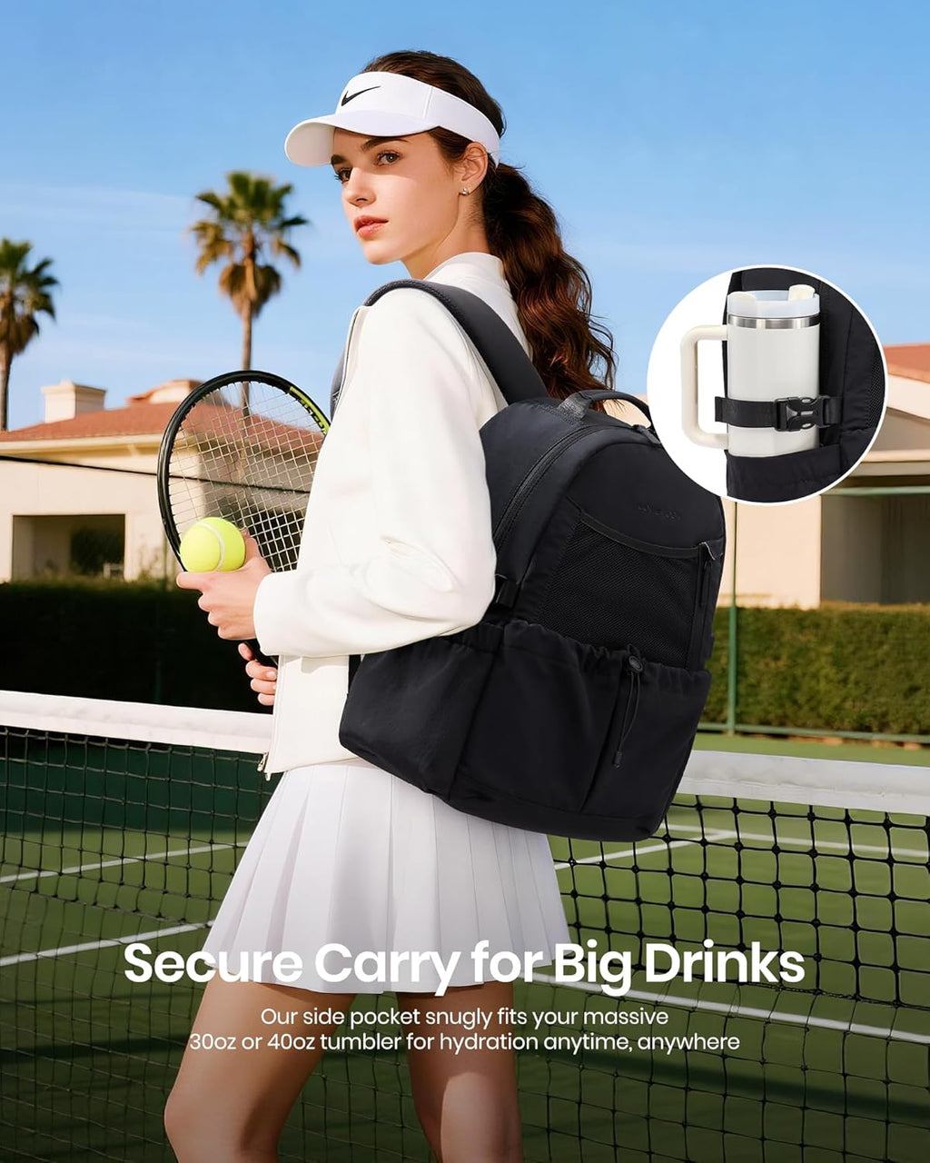 LOVEVOOK Bolsa de tenis para mujer, mochila de tenis con compartime...