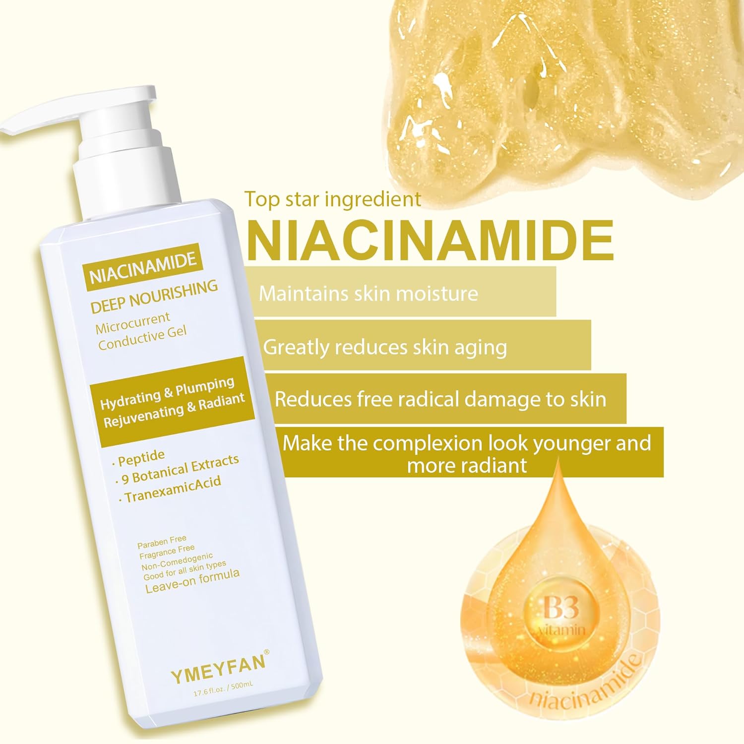 Gel conductor de 16.9 fl oz, imprimación de gel facial sin enjuague...