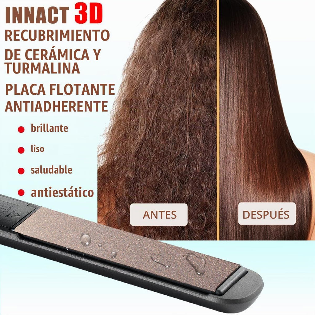 NITION Plancha de pelo de cerámica turmalina LCD. Plancha plana MCH...