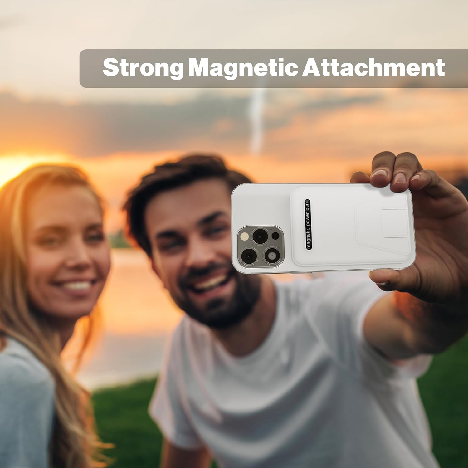 AOGUERBE para Magsafe Banco de Energía, Batería Magnética Plegable...