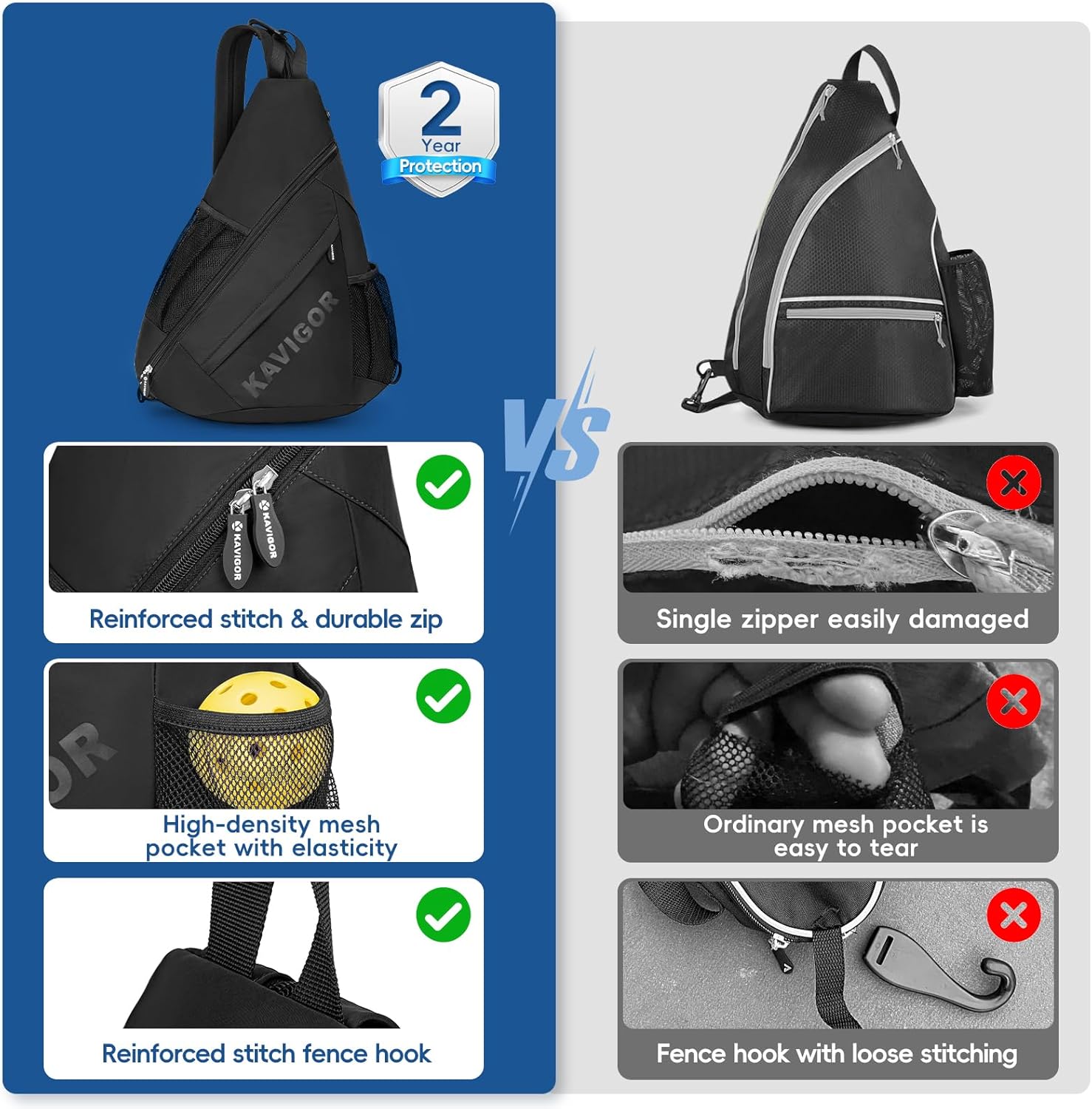 KAVIGOR Bolsa de pickleball 2025, mochila ultraligera convertible c...