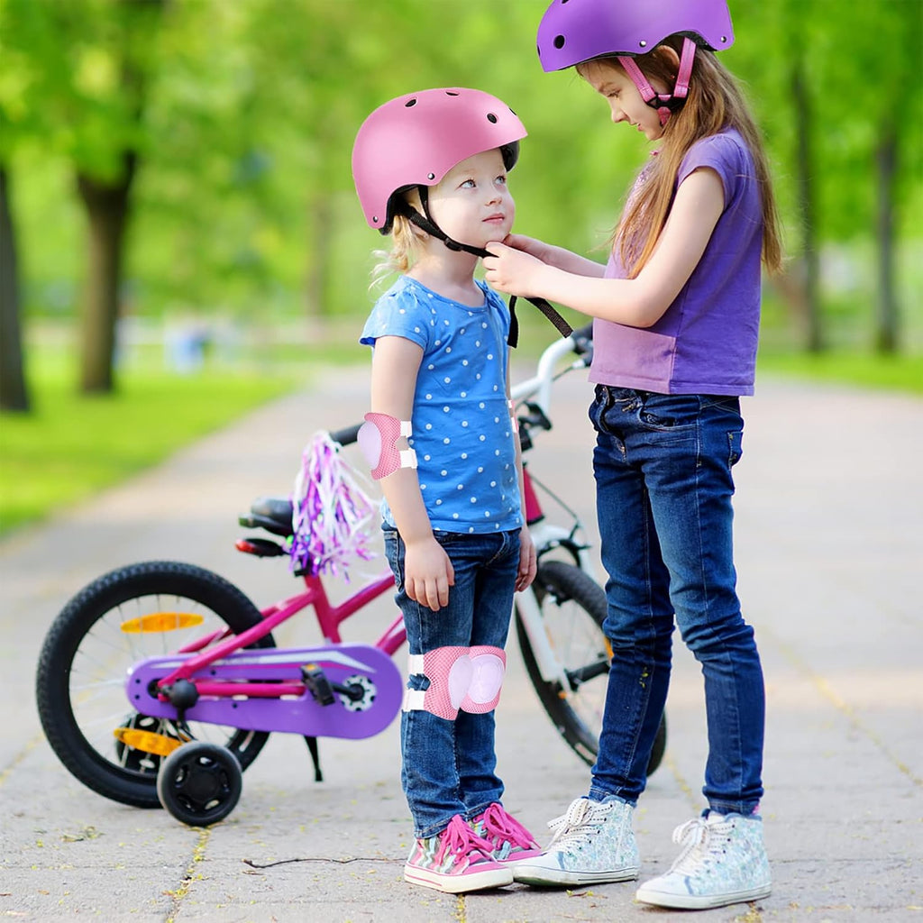 Juego de casco para niños con rodilleras, coderas y muñequeras, cas...