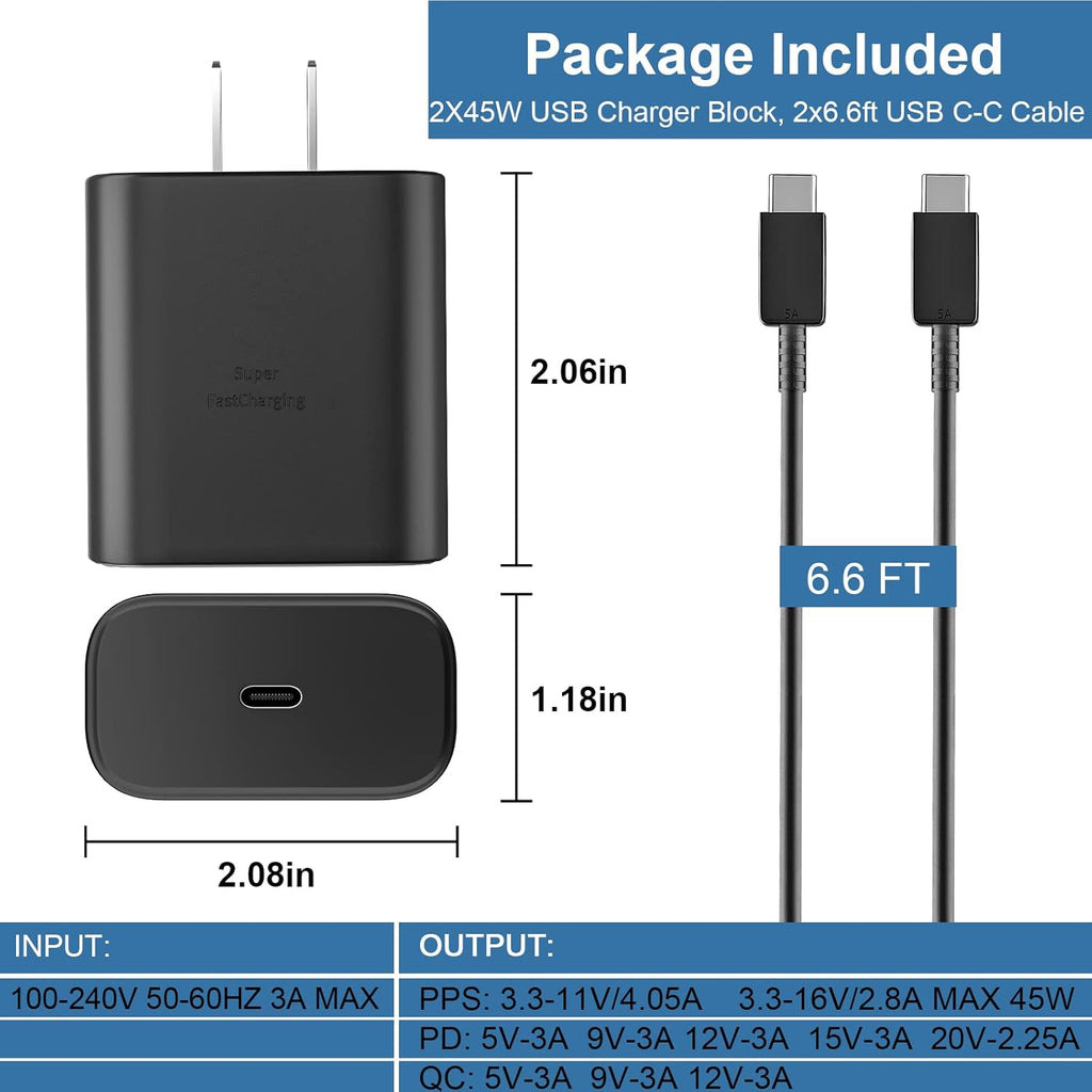 Cargador rápido USB C de 45 W, cargador súper rápido de 45 vatios t...