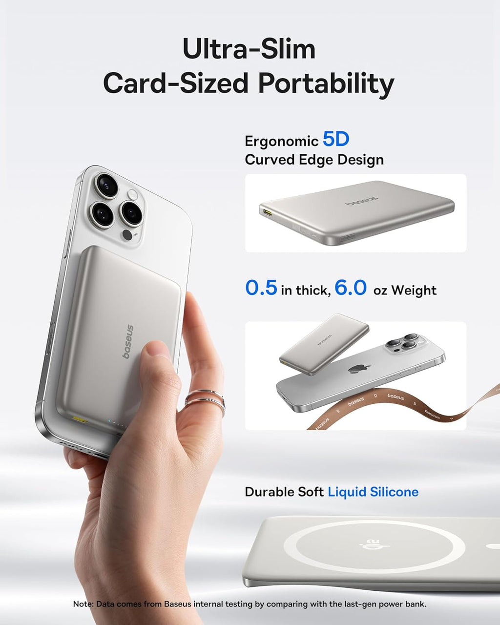 Baseus Picogo - Cargador portátil Magsafe, Qi2 15 W 0.5 pulgadas, u...