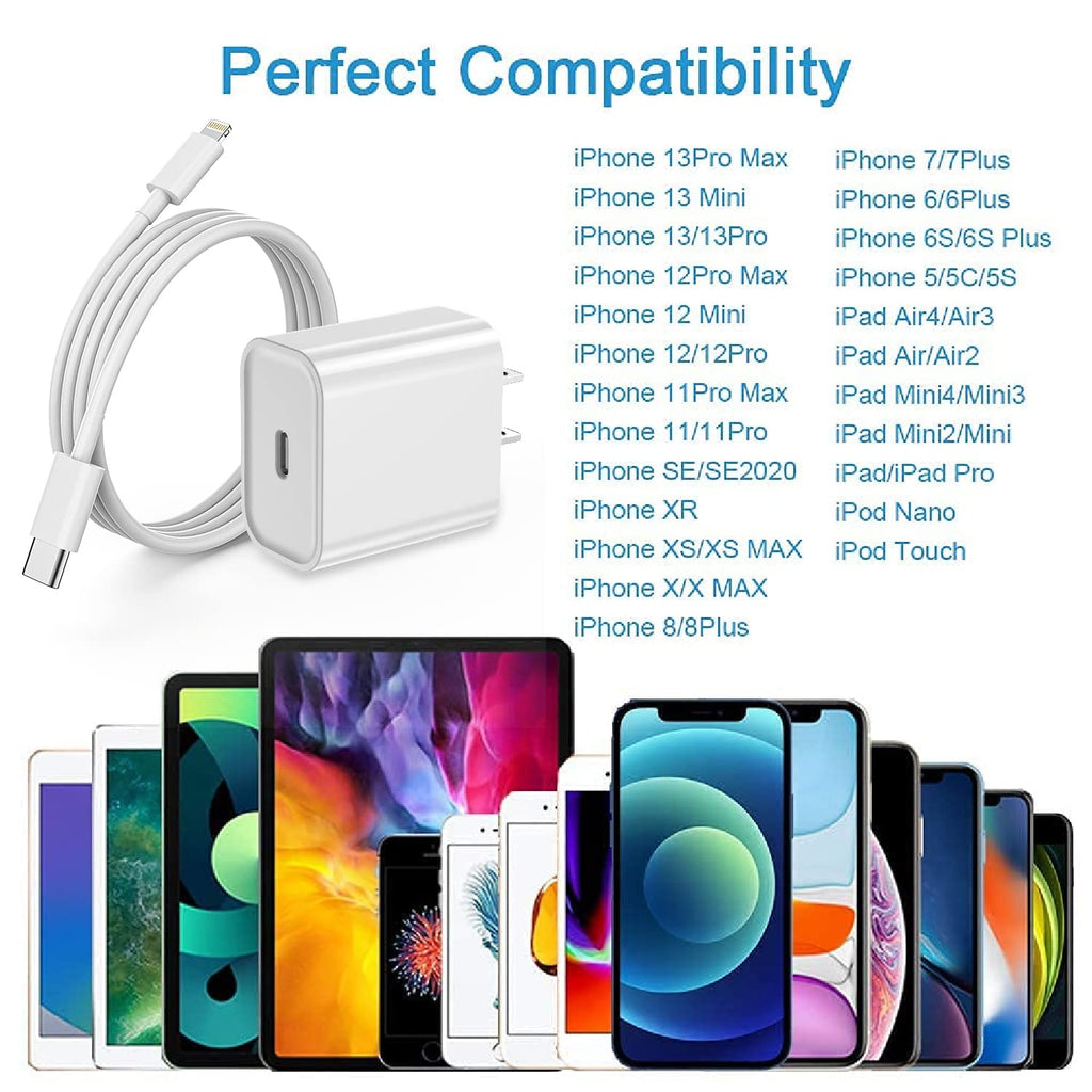 Cargador rápido para iPhone 13, 12, 11, paquete de 3 [certificado A...