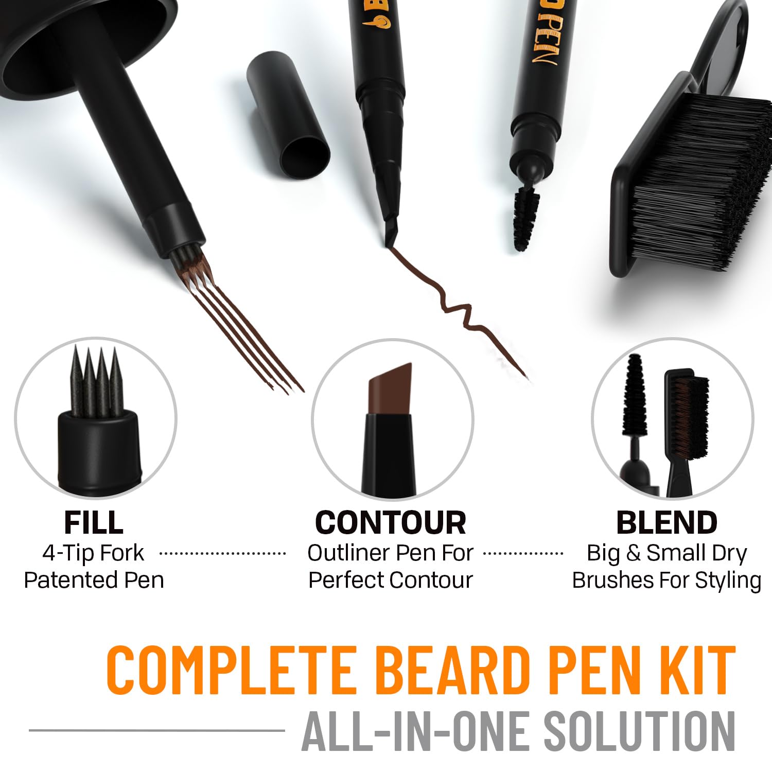 FOLLICLE BOOSTER Pluma Rellenadora de Barba Kit de Peinado para Hom...