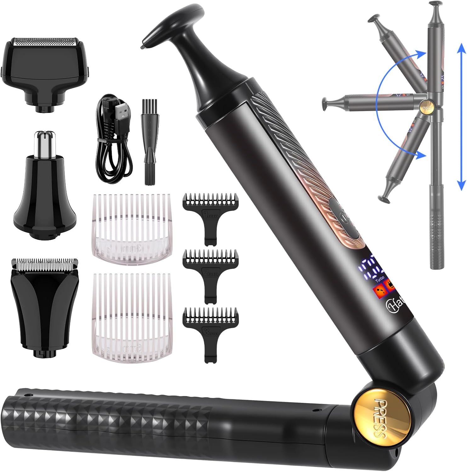 Hatteker Afeitadora eléctrica de espalda para hombre, 4 en 1, recor...