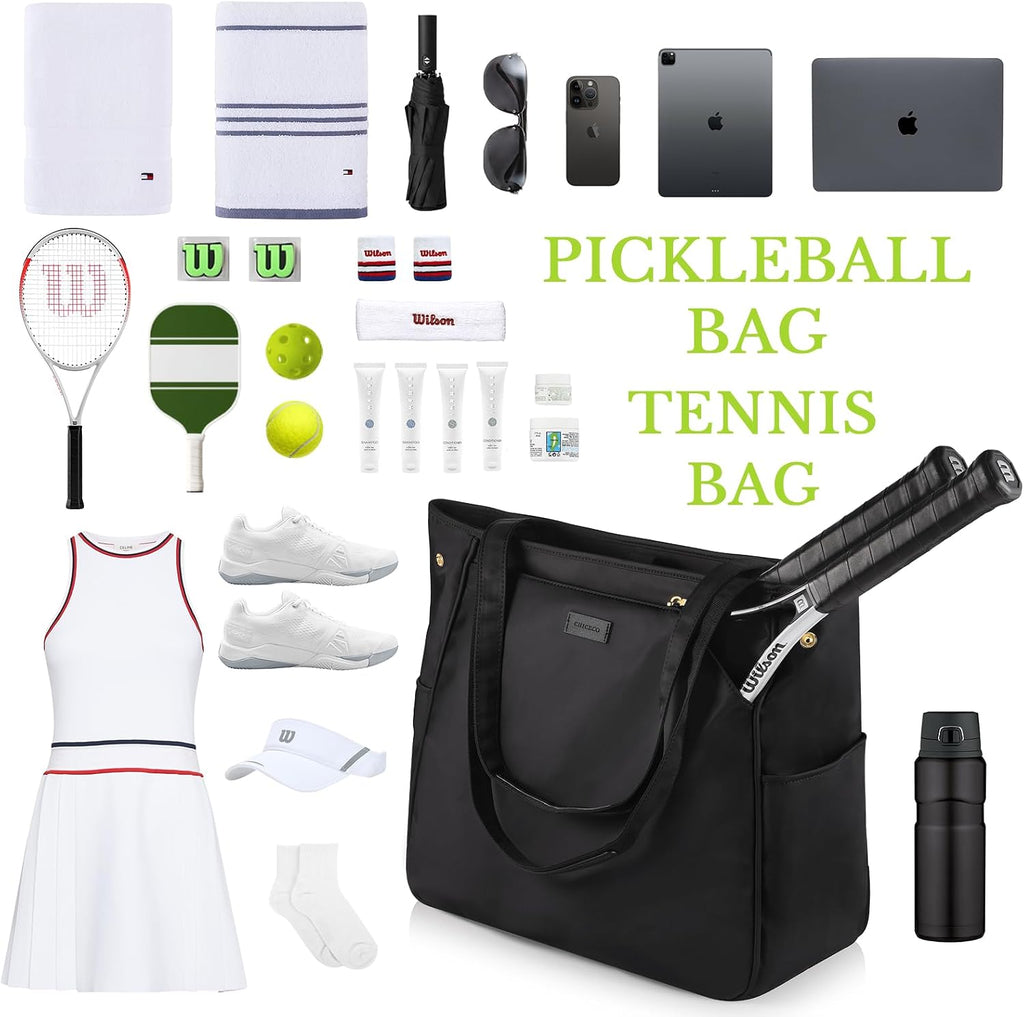 CHICECO Bolsa de tenis para mujer, bolsa de raqueta de tenis grande...