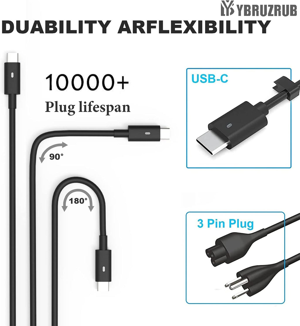 YBRUZRUB Cargador de portátil USB-C Tipo C de 65w 45w Compatible co...
