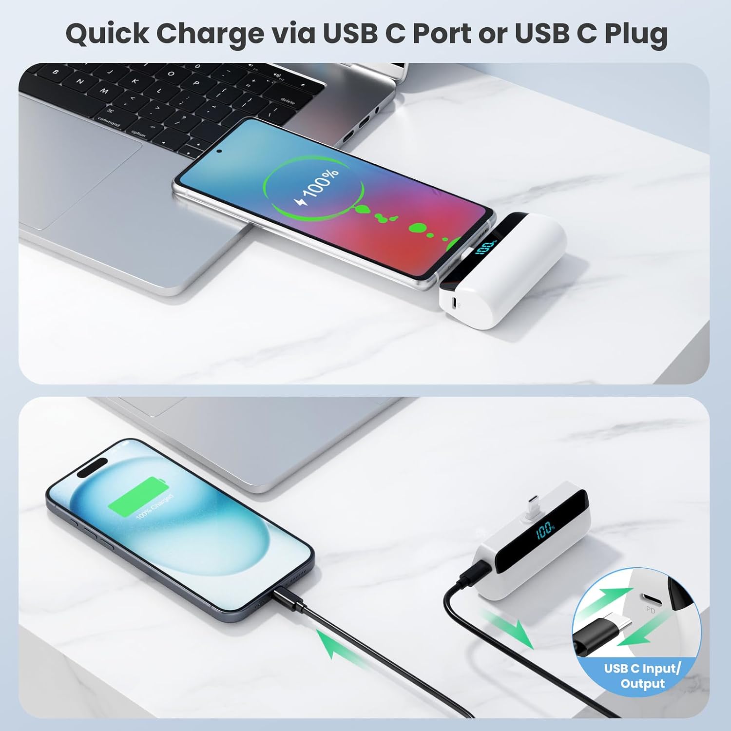 [Paquete de 2] Mini cargador portátil para iPhone 17\/16\/15, carga...