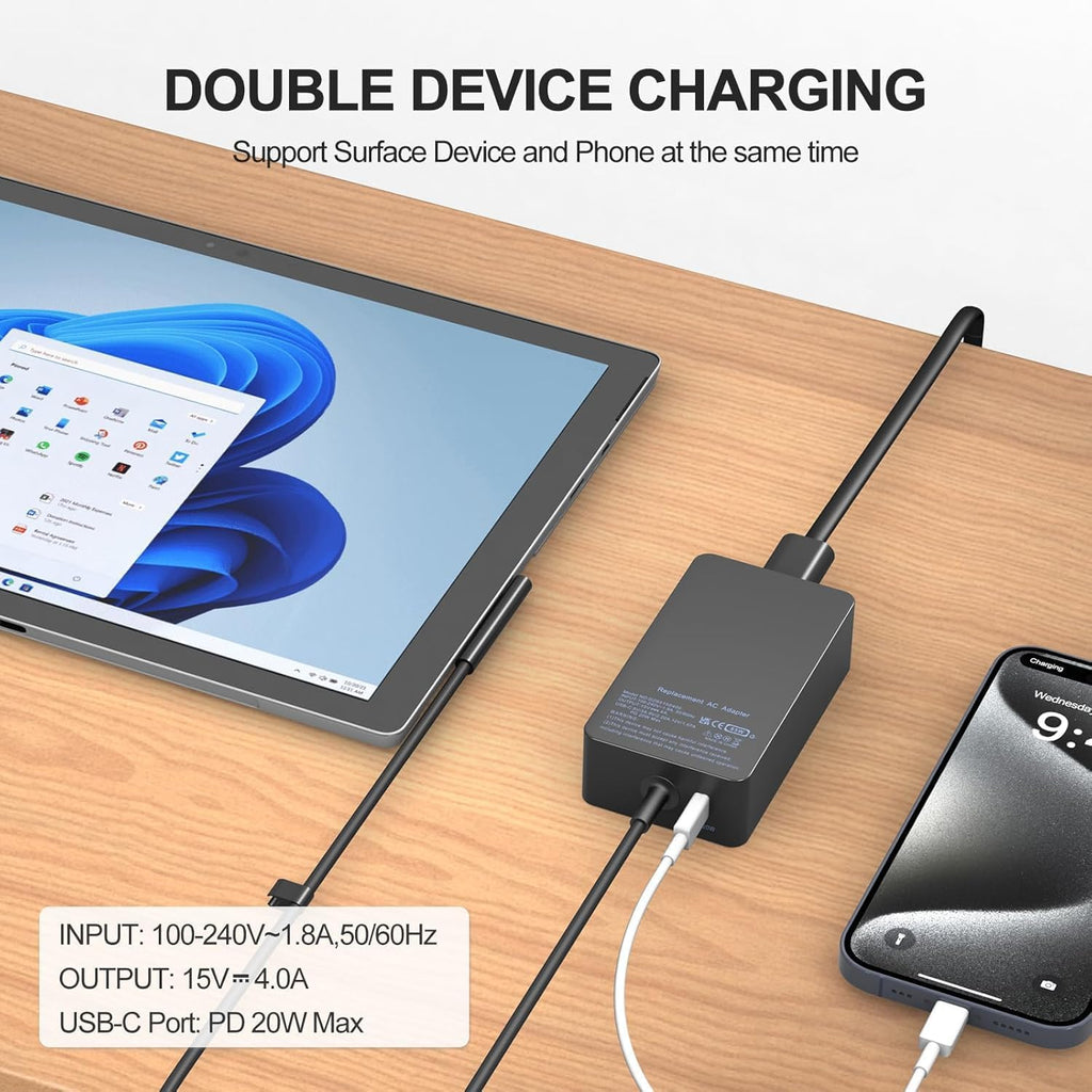 Cargador de portátil Surface de 65 W para Microsoft Surface Pro 11\...