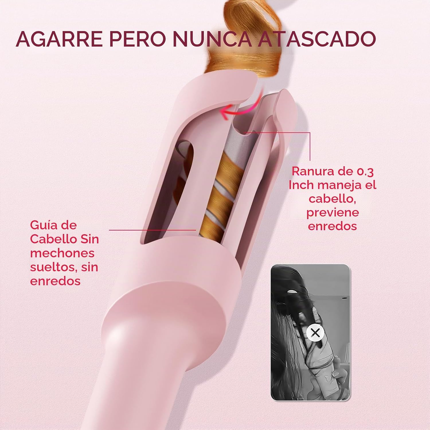 TYMO Rizador Automático Giratorio - TYMO CURLPRO Varita de Rizado p...