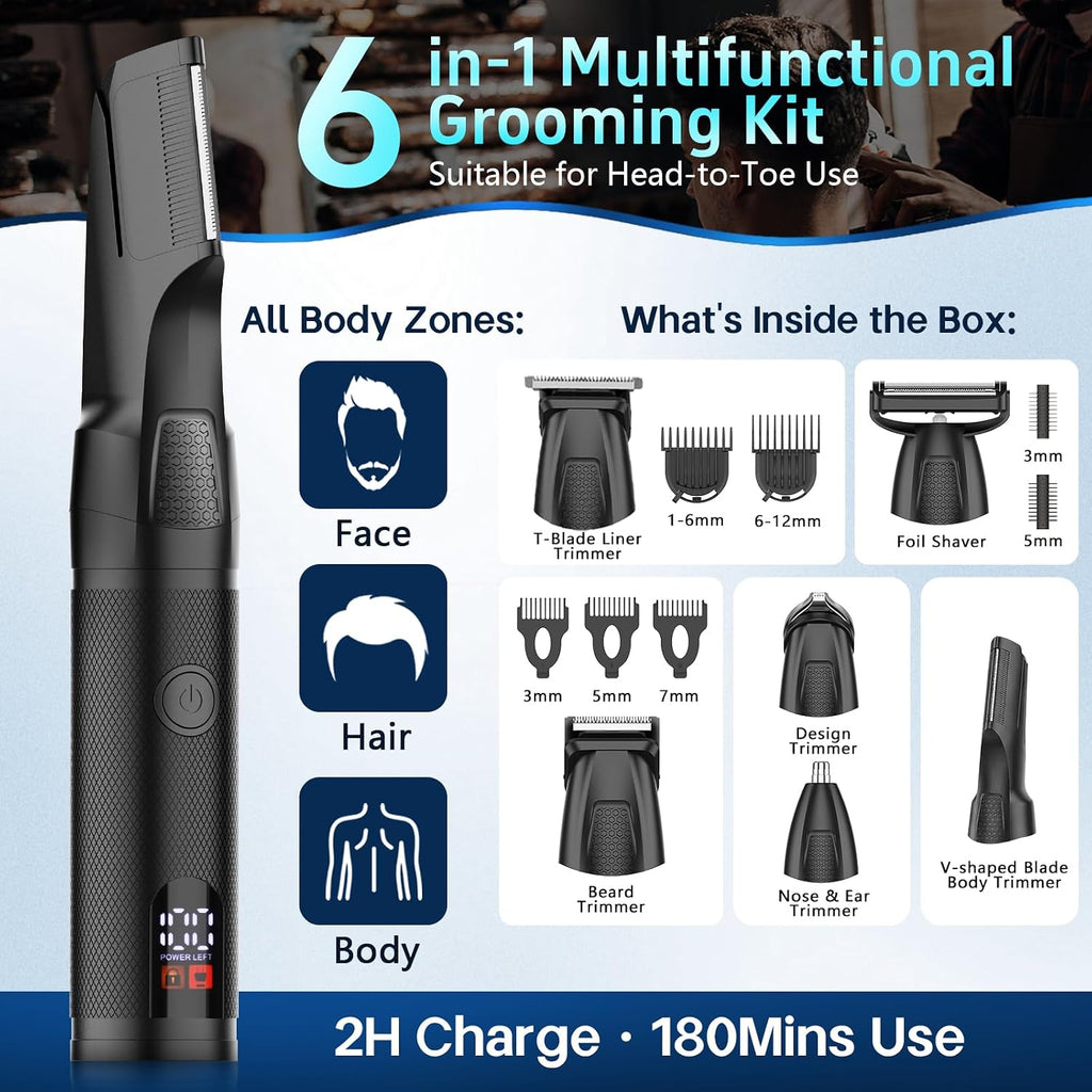 Manscape - Recortadora de cuerpo y barba para hombres, kit de aseo...