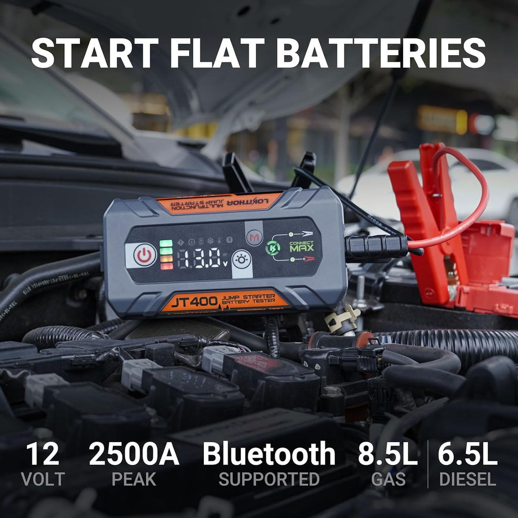 LOKITHOR JT400 Arrancador de salto de 12 V y probador de batería 2...