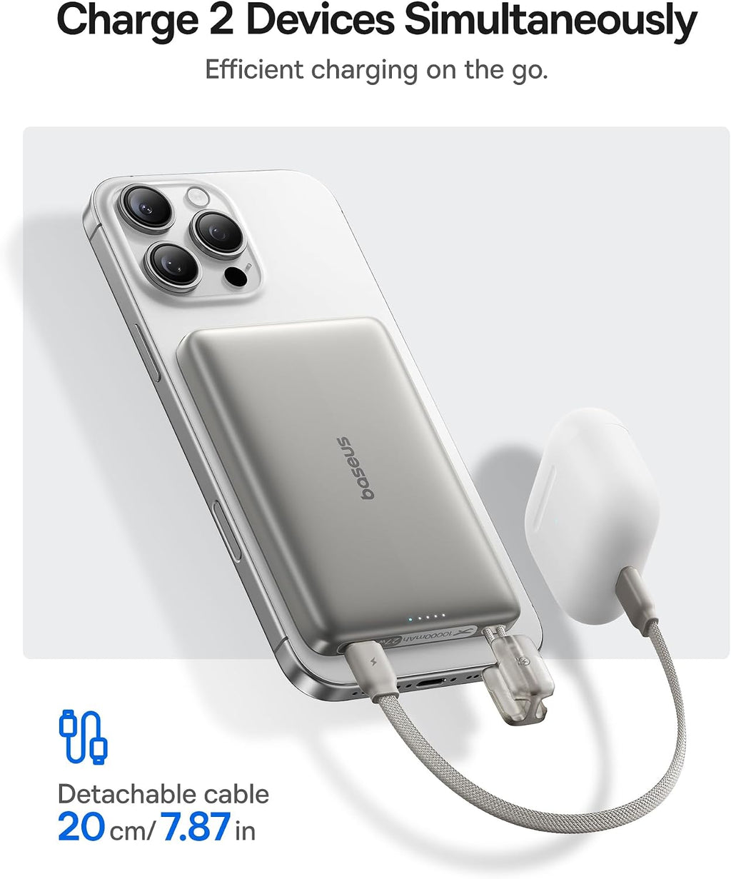 Baseus Picogo Qi2 - Cargador portátil Magsafe de 15 W, cargador por...