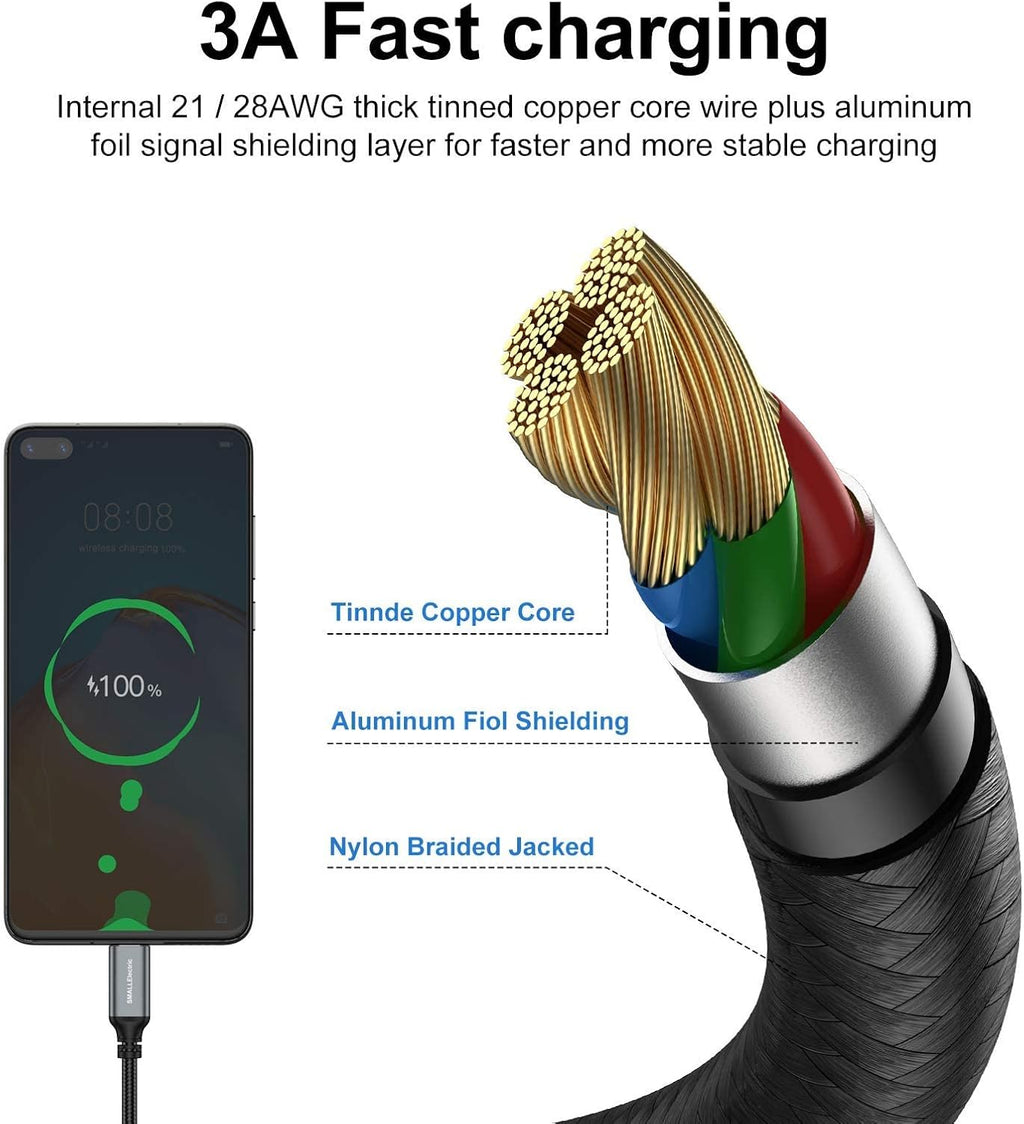 Paquete de 5 cables USB C de 10 pies, USB A a USB-C de 10 pies tipo...