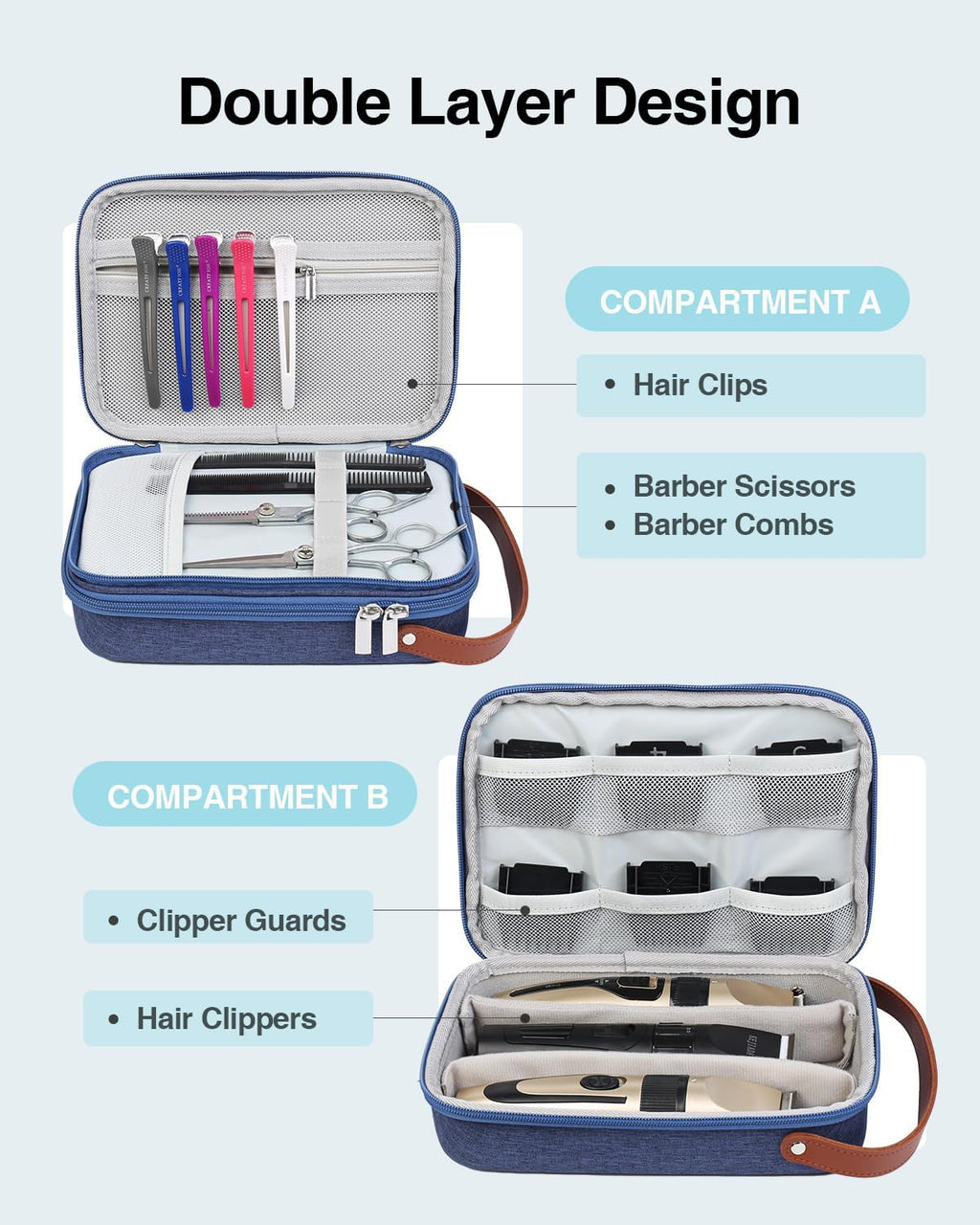 Luxtude Estuche para cortapelos, maletines portátiles de viaje para...