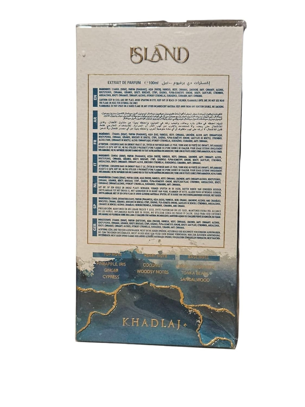 KHADLAJ Island Extrait De Parfum, fragancia de lujo en botella de v...