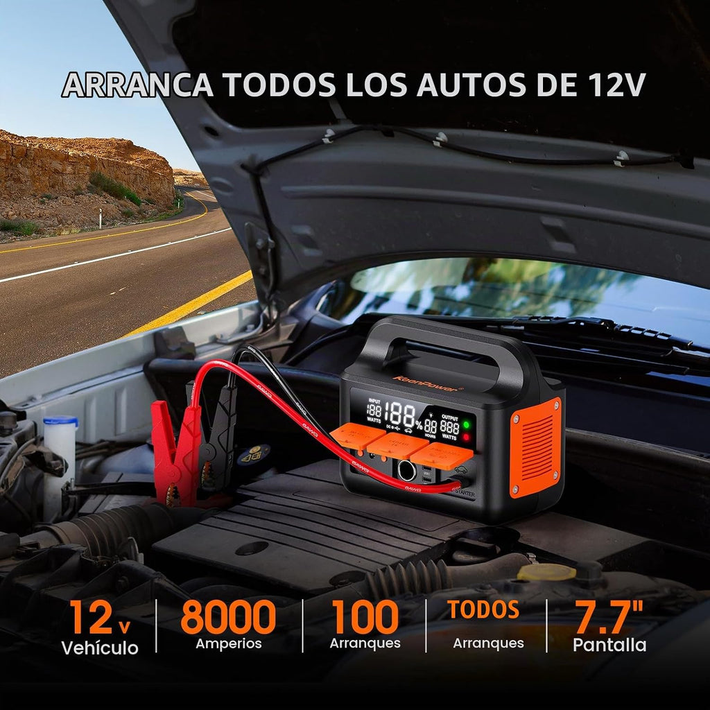 KeenPower Arrancador de 8000A LiFeMnPO4 para todos los coches de 12...