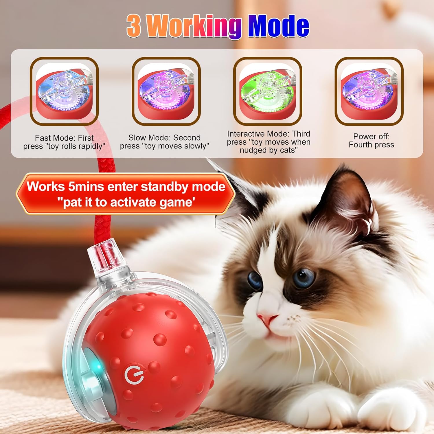 Juguete Tiny Fetch para Perros, Juguetes Interactivos Tinyfetch par...