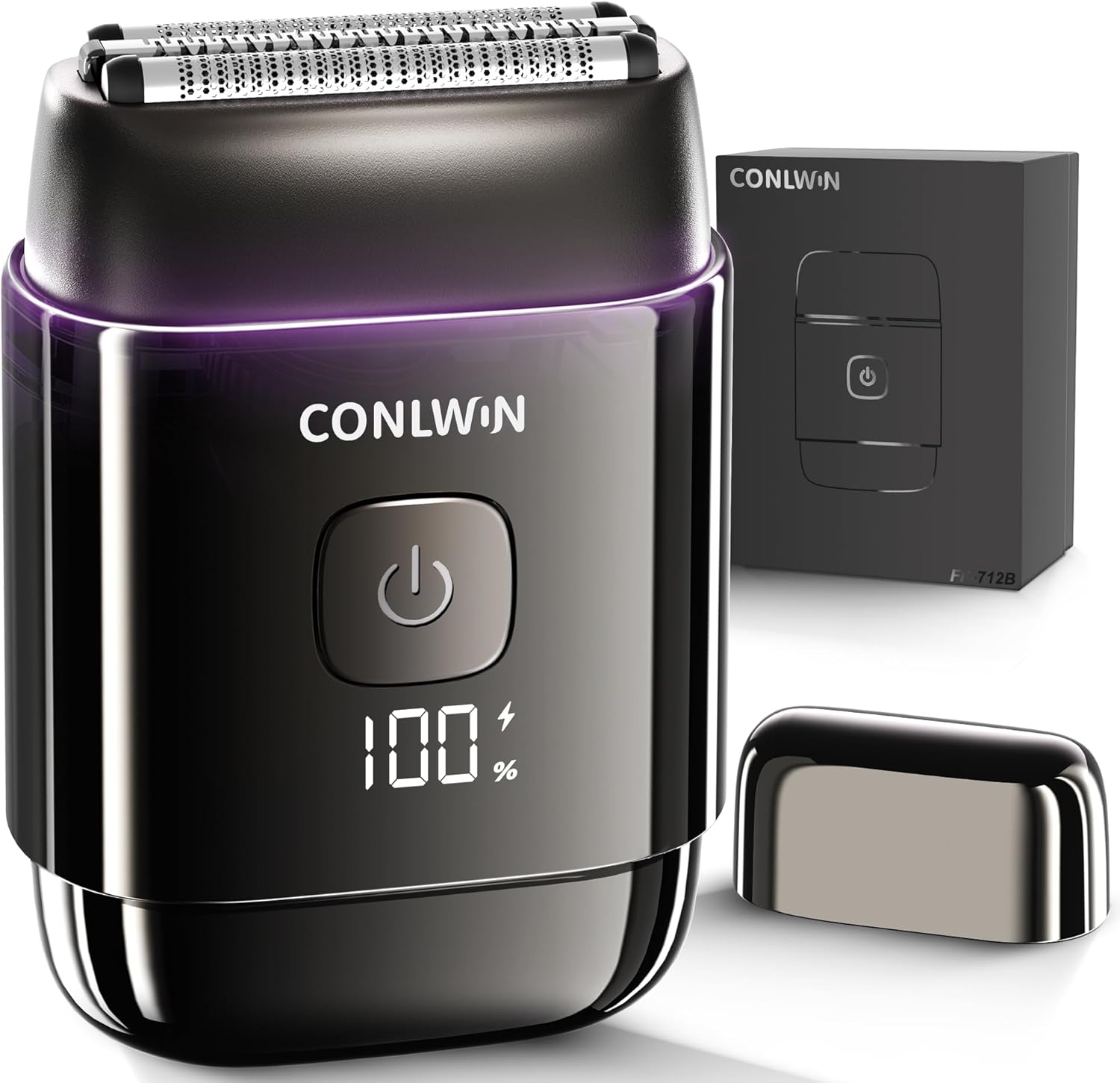 CONLWIN Afeitadoras eléctricas de aluminio para hombres, mini maqui...
