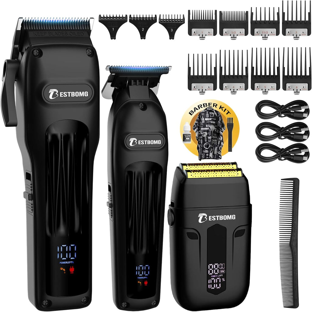 BESTBOMG® Cortapelo para hombres, cortapelos profesionales, juego d...