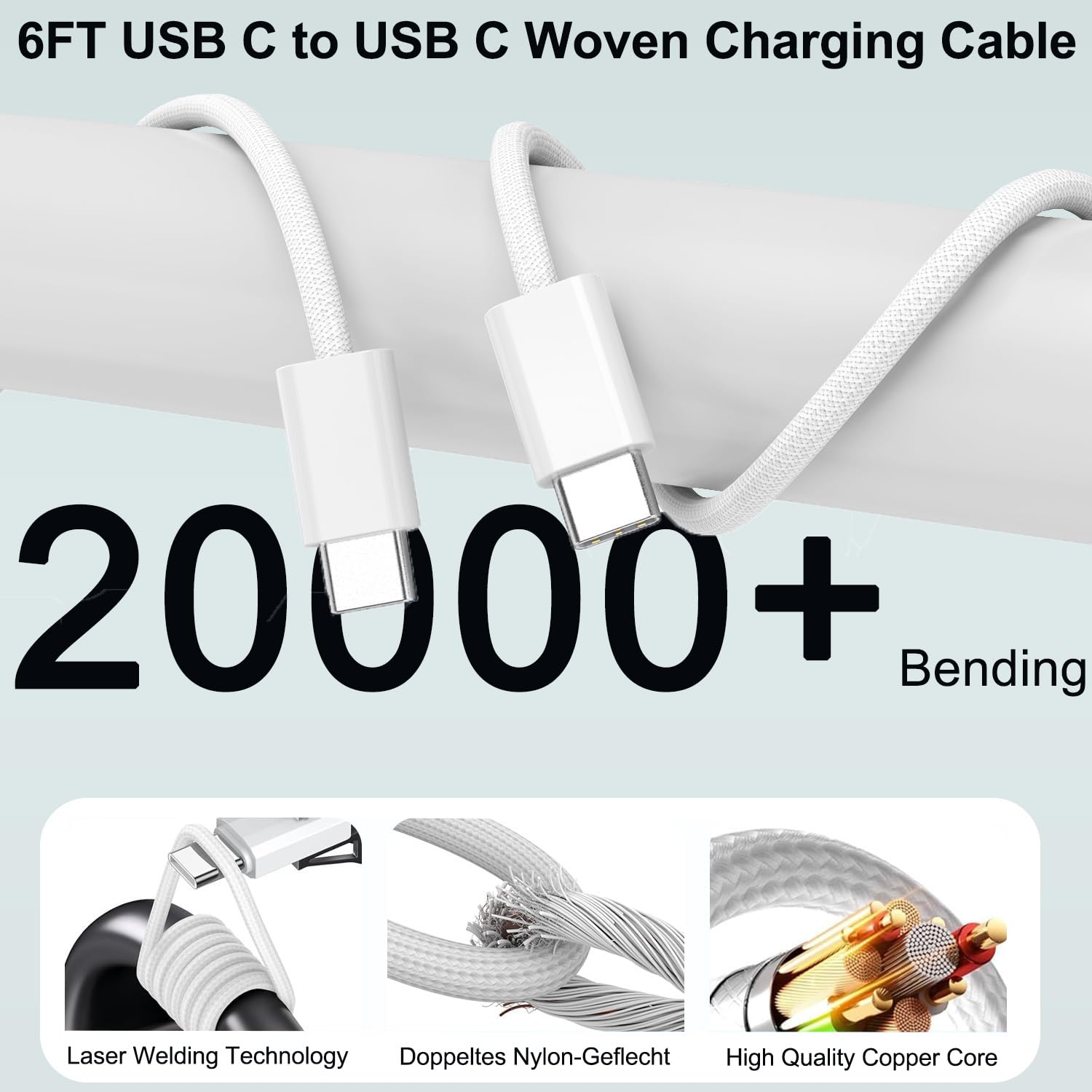 Cargador para iPhone 17, 16, 15, carga rápida, 20 W, tipo C, carga...