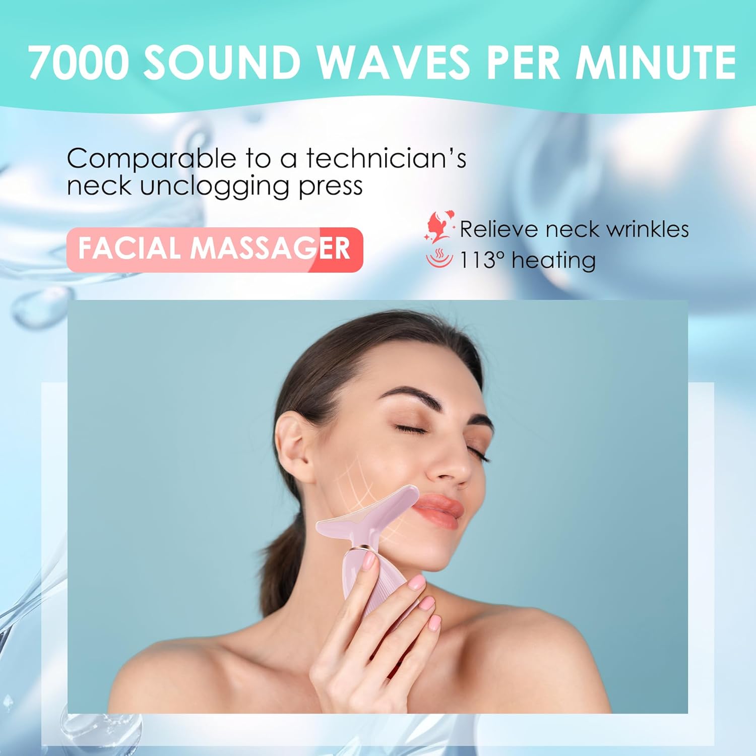 Doset - Masajeador con terapia de luz roja para rostro y cuello, va...