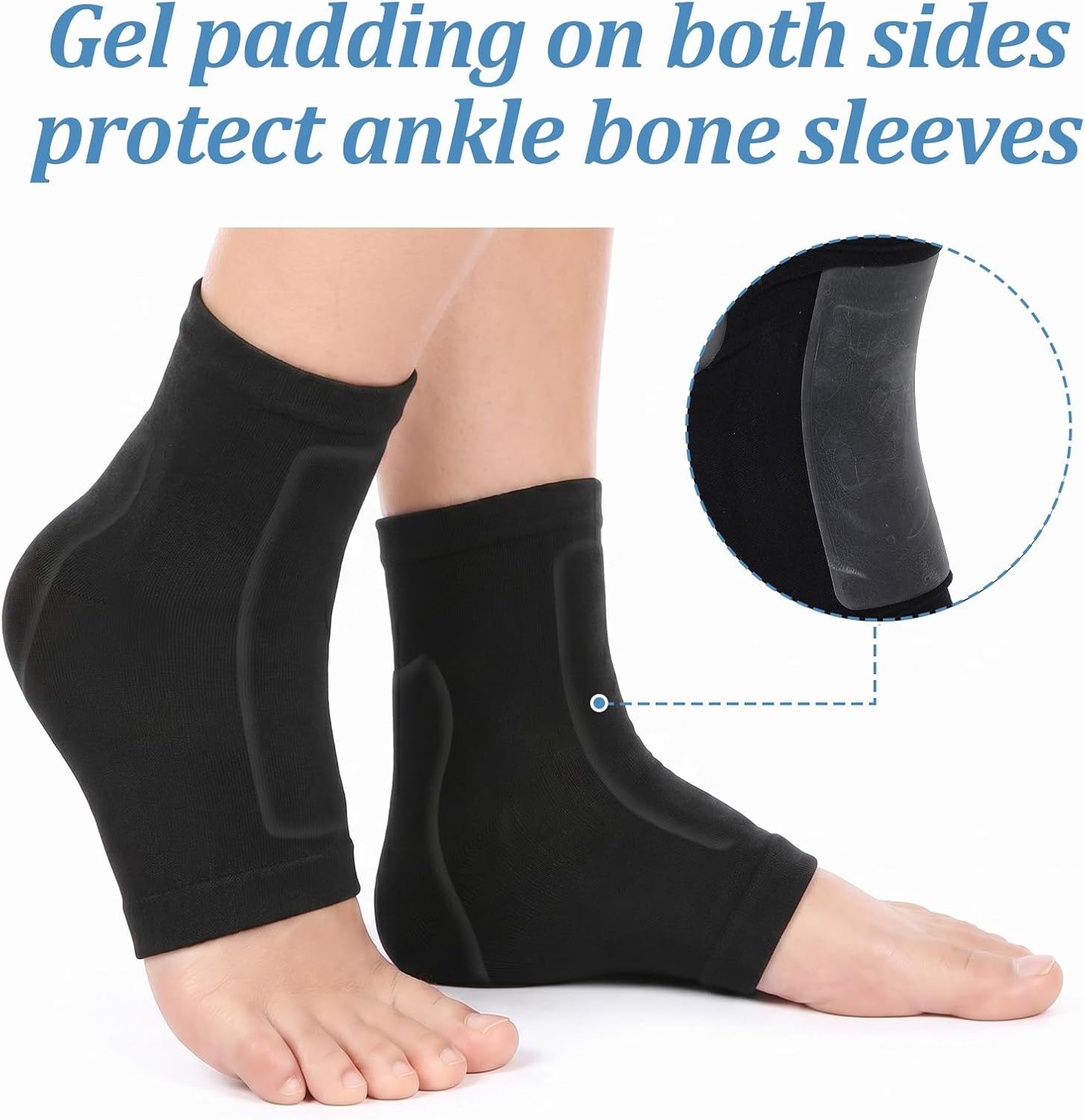 2 Pairs Padded Skate Socks Ice Skating Protection Socks with Gel Pa...