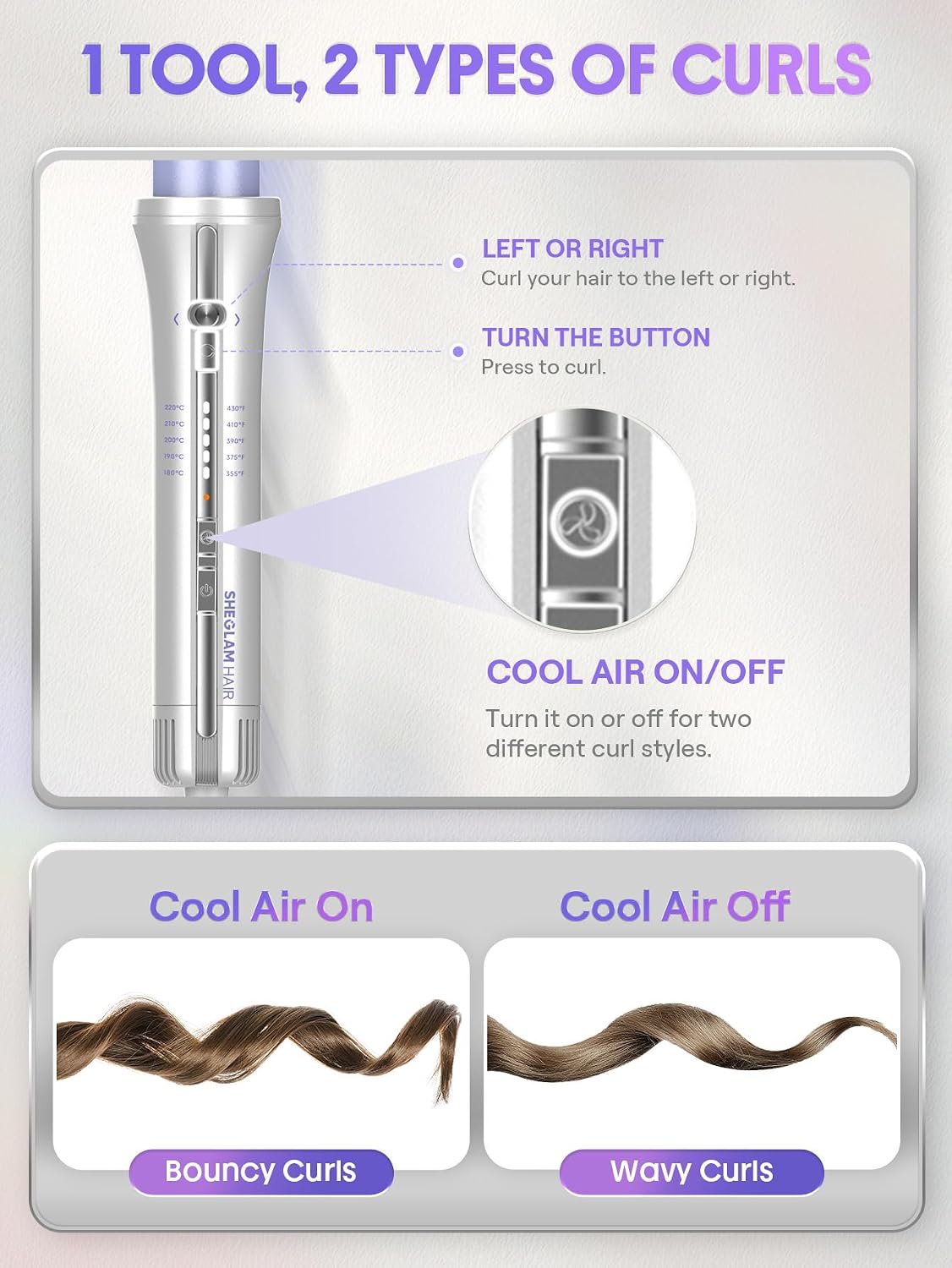 SHEGLAM One Touch Airflow Styler Pro - Tecnología de aire frío 3.0...