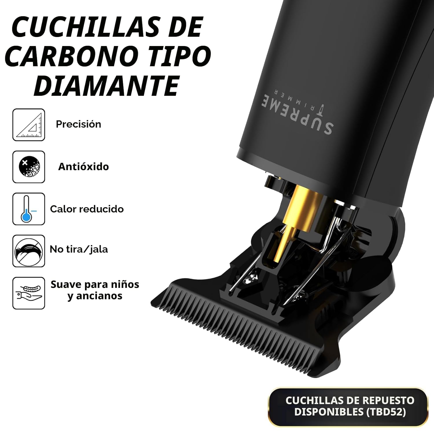 Supreme Trimmer T Shaper - Recortador silencioso inalámbrico para b...