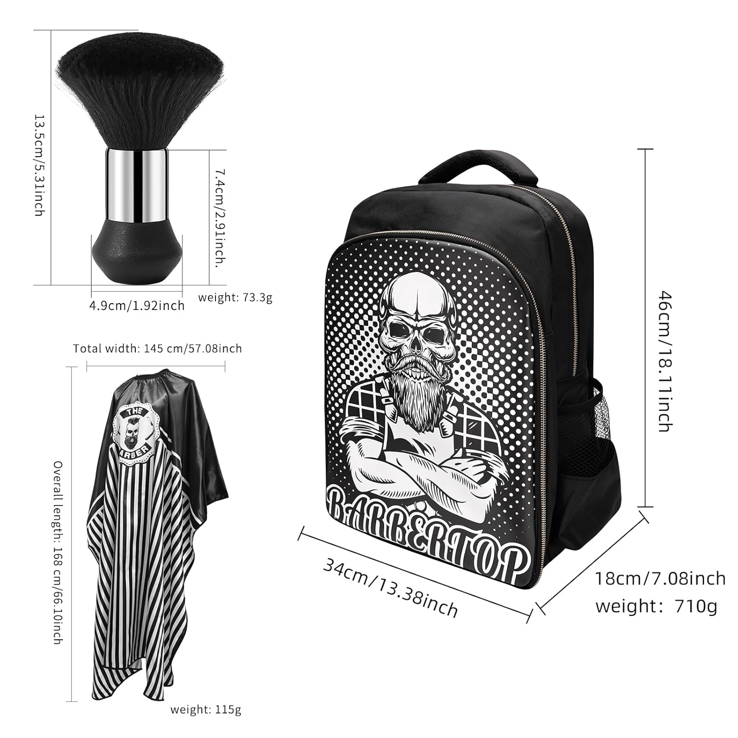 Barber Supplies - Mochila para peluquería, con capa de peluquería y...