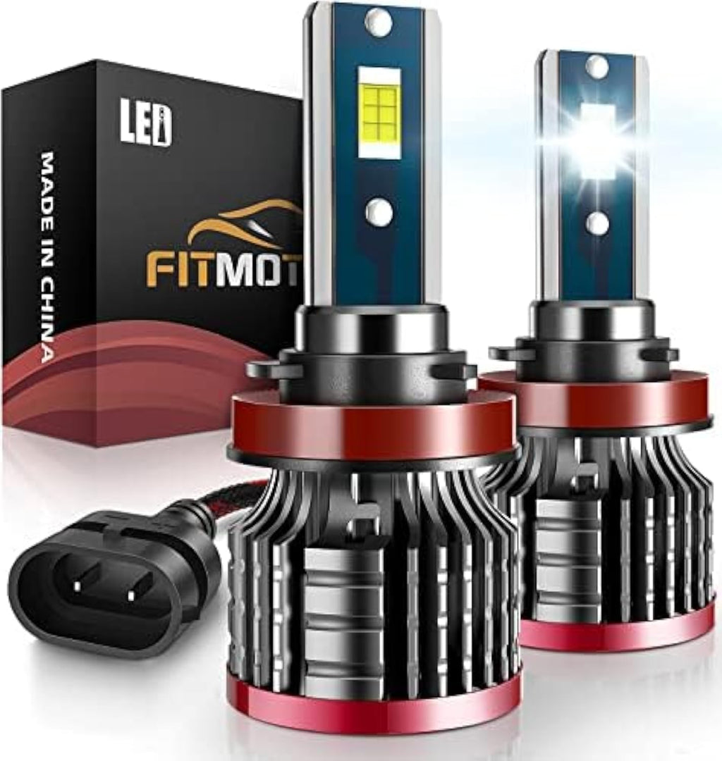 FITMOTORS Bombillas H11\/H8\/H9, 80 W, 16000 lúmenes brillantes, lu...