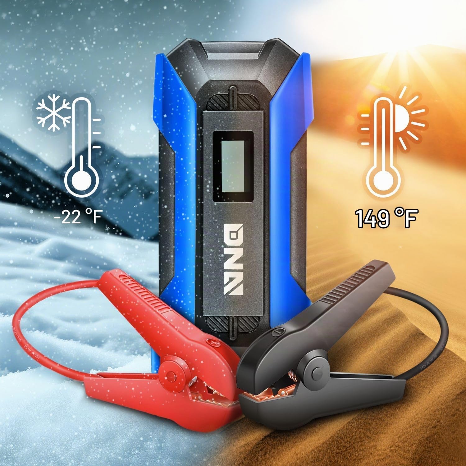 DNA MOTORING 12V 1500A 15000 mAh Arrancador de batería portátil par...