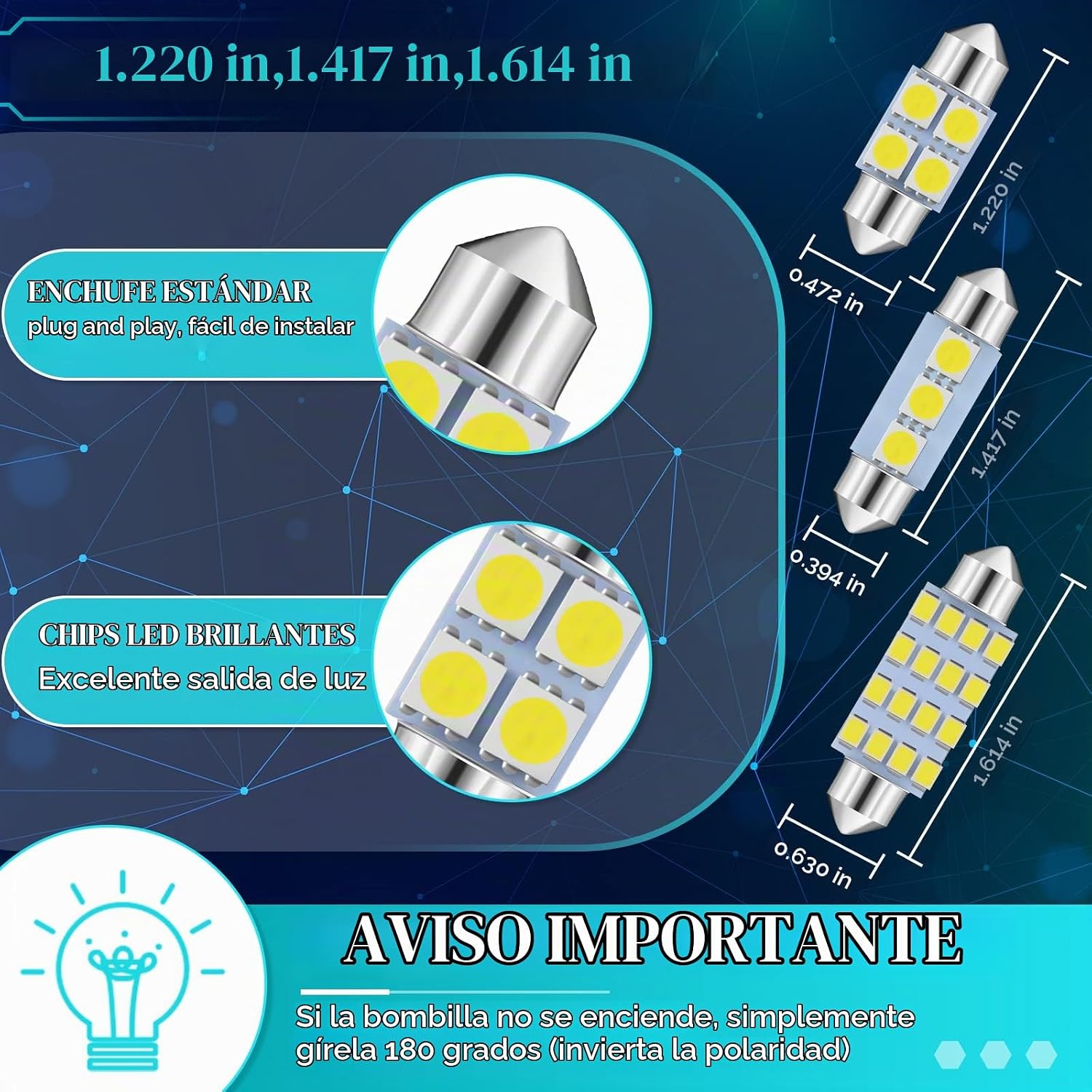 Frienda 70 Piezas Kit de Bombillas LED para Luces Interiores de Aut...
