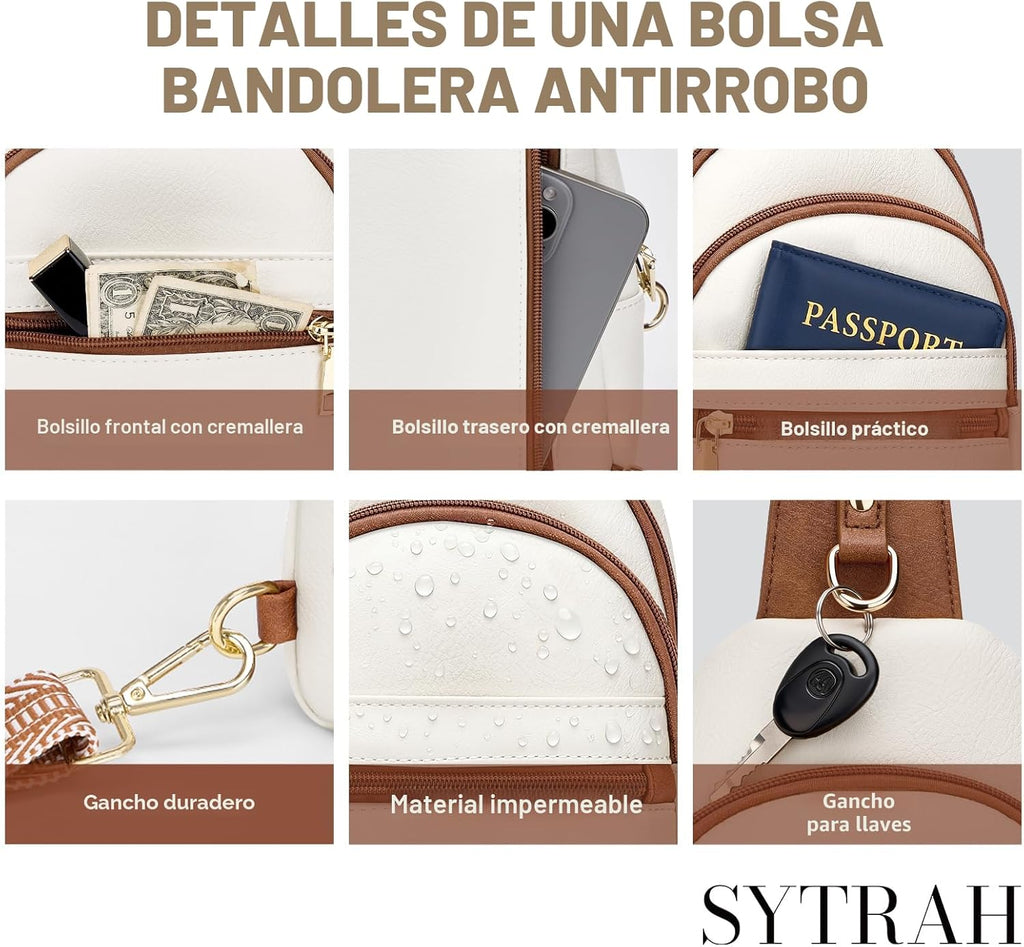 SYTRAH Bolsas cruzadas antirrobo para mujer, bolsa de viaje RFID, b...