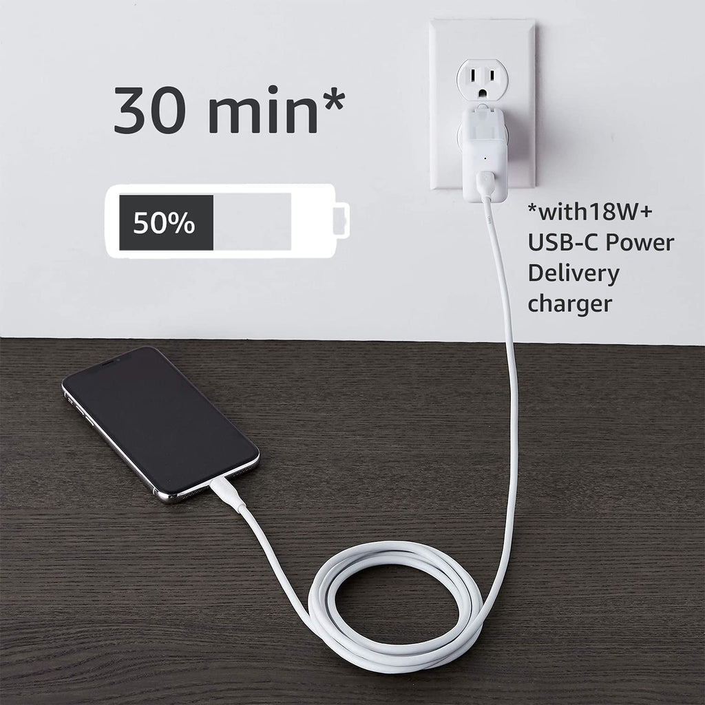 Amazon Basics Cable de carga USB C a Lightning ABS, cargador certif...