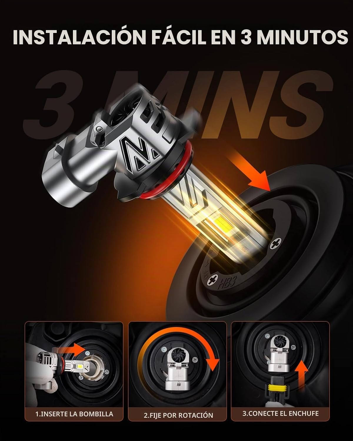 SEALIGHT Bombillas 9012, 900% 44000LM súper brillantes que las bomb...