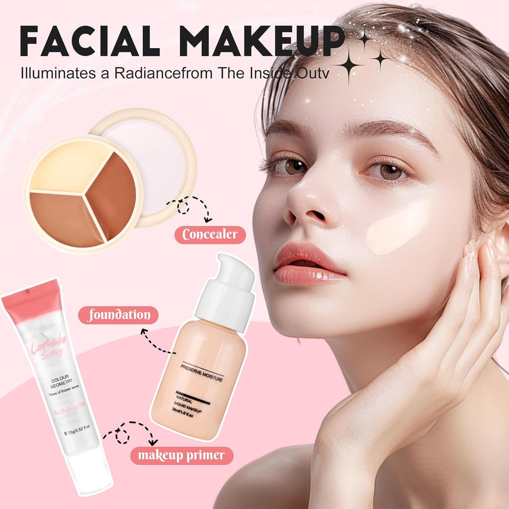 Kit de Maquillaje Todo en Uno para Adolescentes Principiantes con B...