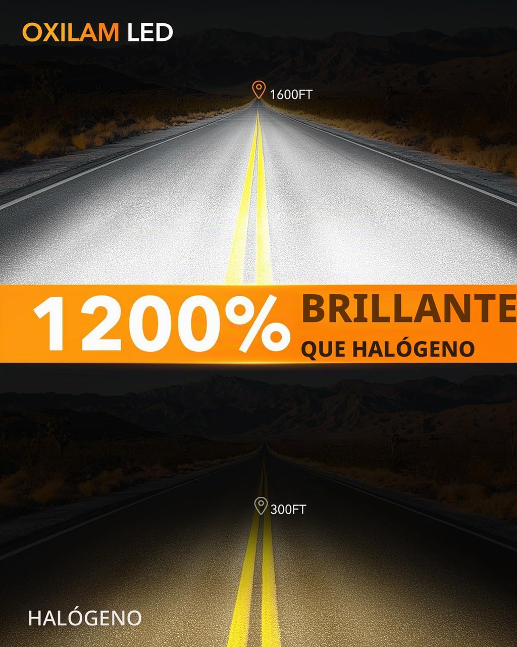 OXILAM Bombilla LED 9005\/HB3, 12 veces más brillante, 6500 K, blan...