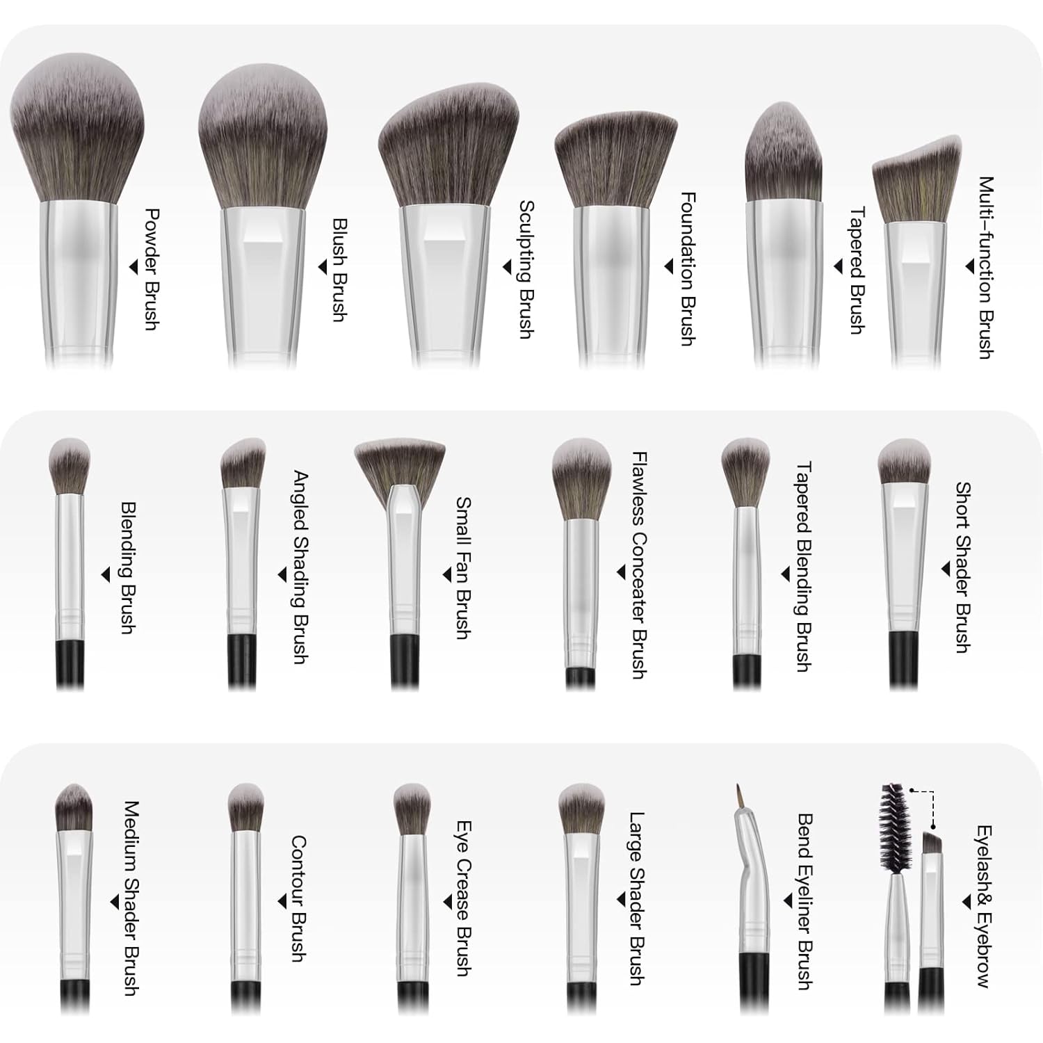 MAANGE - Juego de 18 brochas de maquillaje profesionales con estuch...